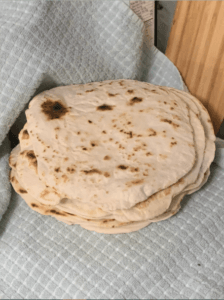 Tortillas as a pastry substitute for a quiche crust filled with spinach and feta