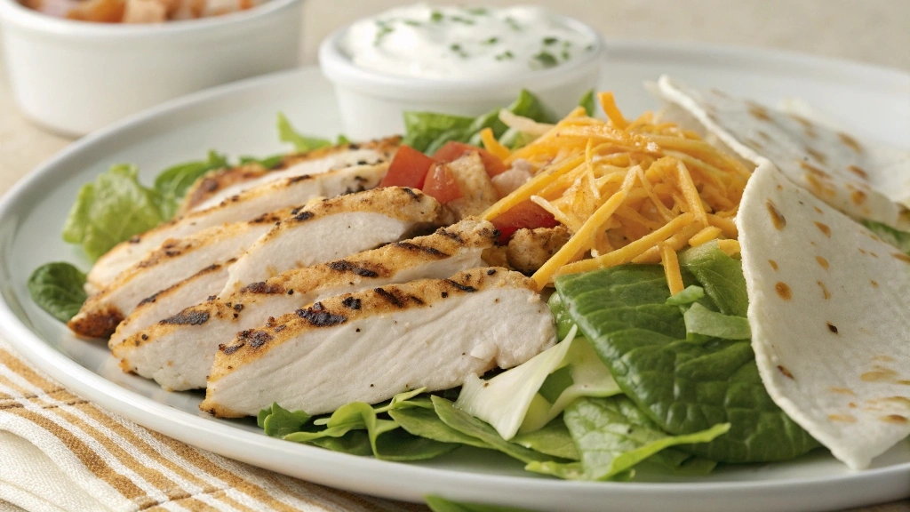 Fresh ingredients used in Wendy’s Grilled Chicken Wrap.