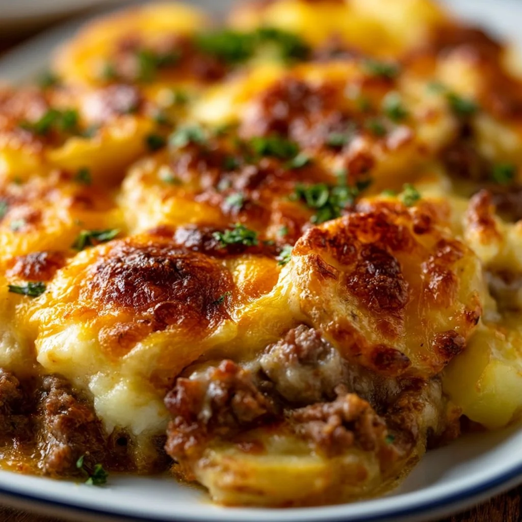 Cheesy Beef and Potato Casserole