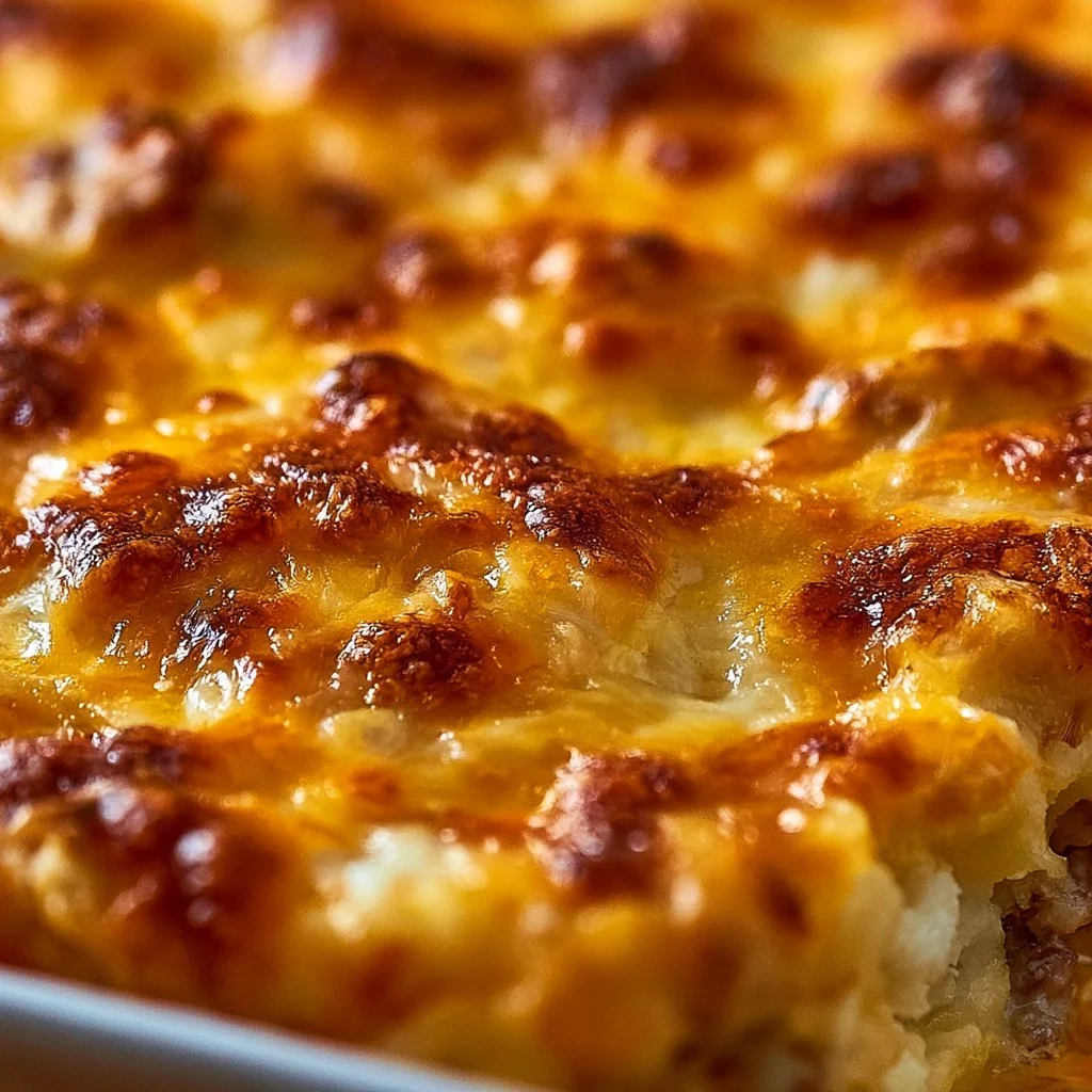 Cheesy Hamburger Hashbrown Casserole