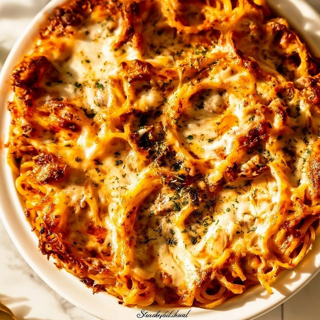 Cheesy Baked Spaghetti