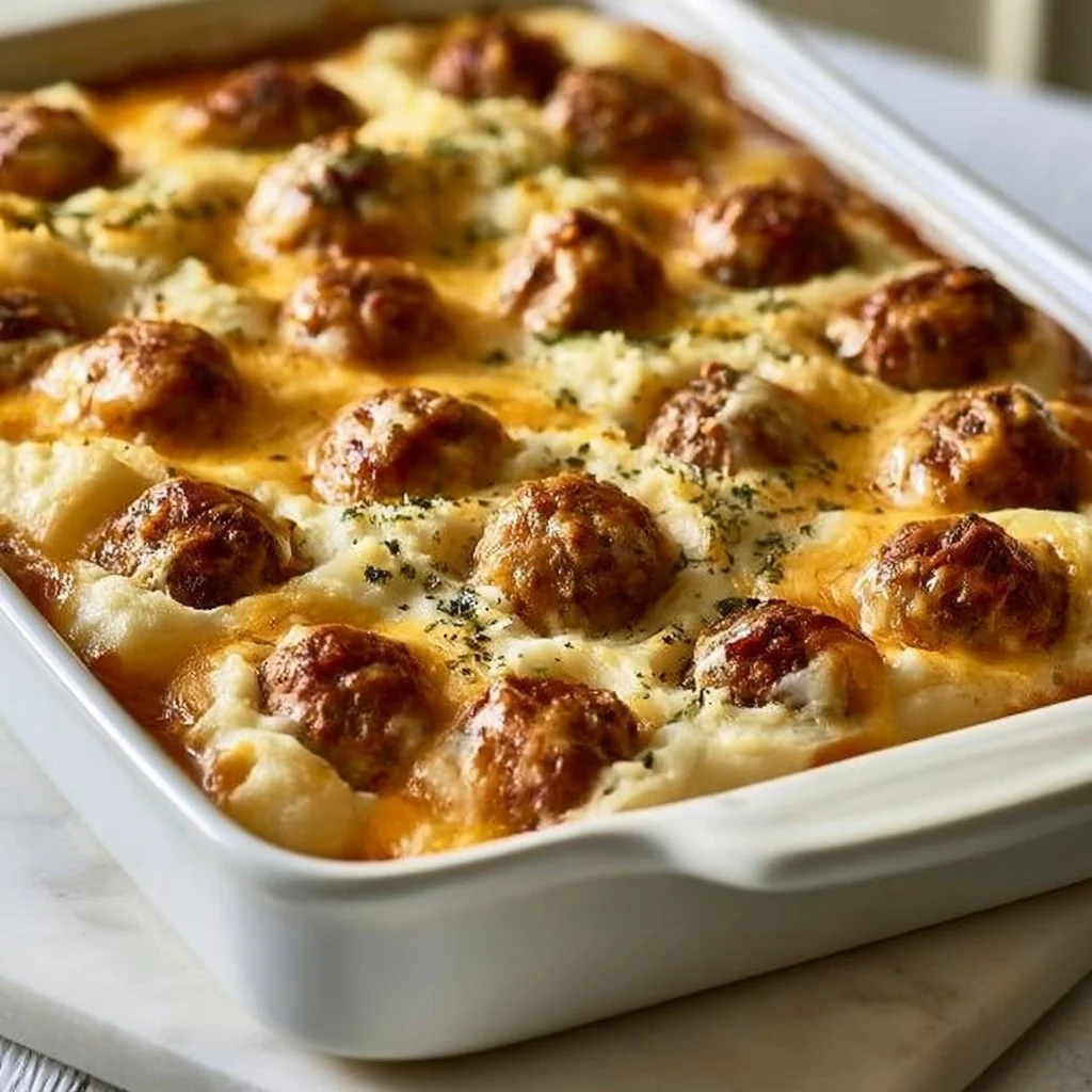 Meatball and Potato Bake