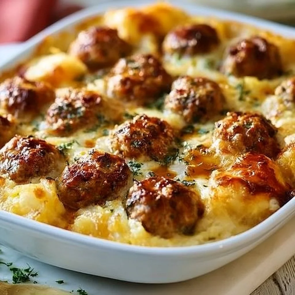 Meatball and Potato Bake