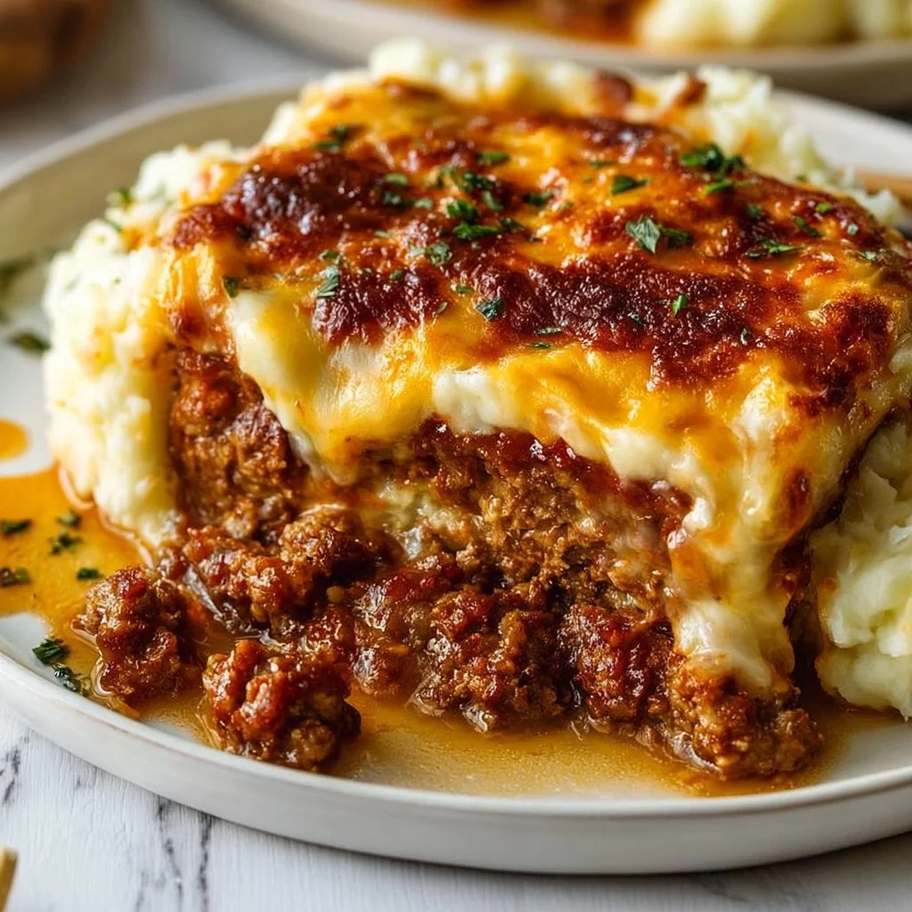 Meatloaf with Mashed Potatoes and Cheese Recipe