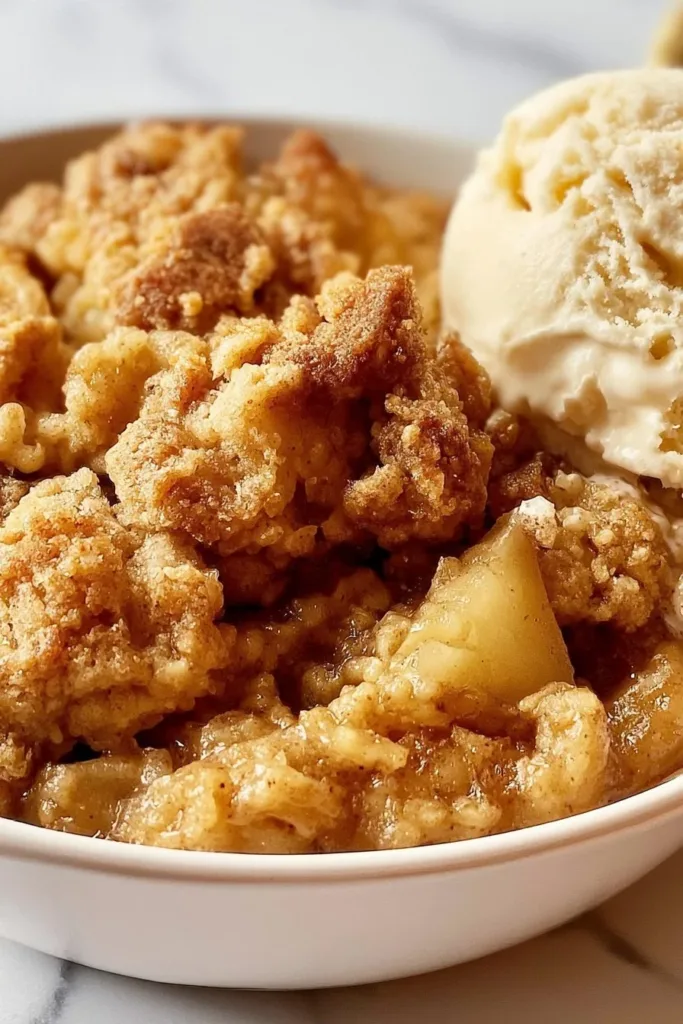 Homemade apple cobbler with fresh apples and a flaky crust