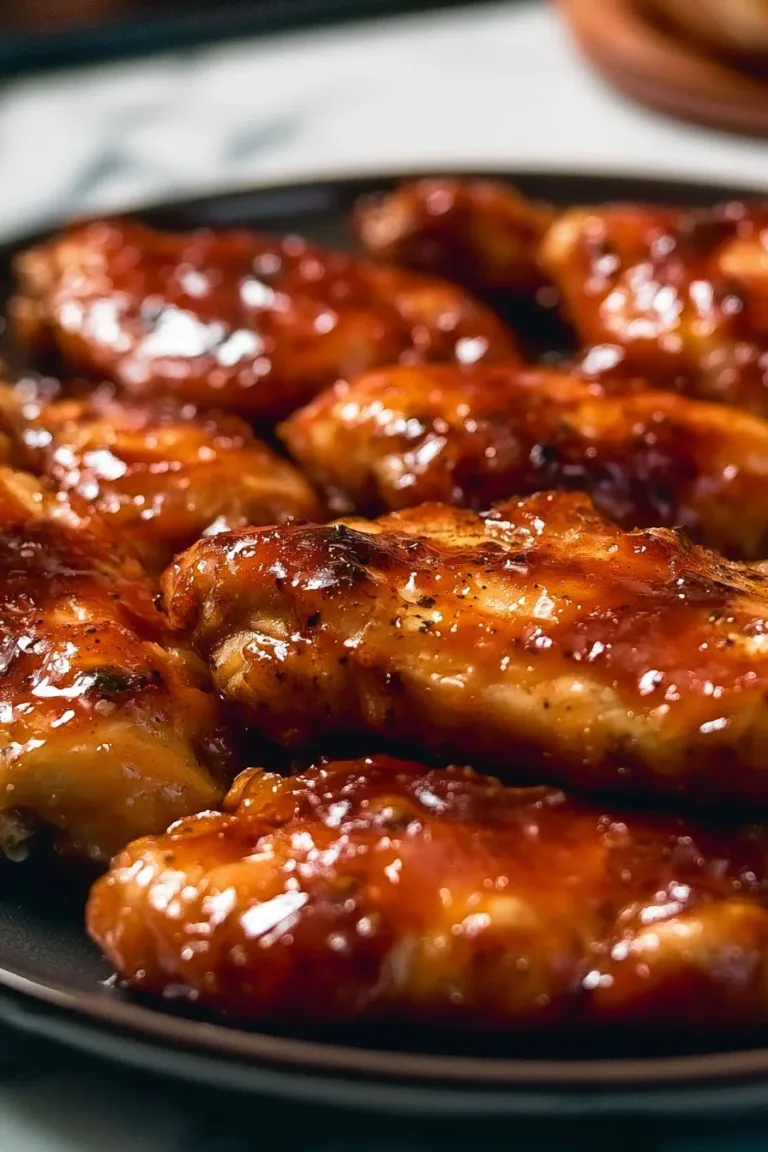 Delicious Honey Garlic Chicken breast served on a plate with fresh vegetables.