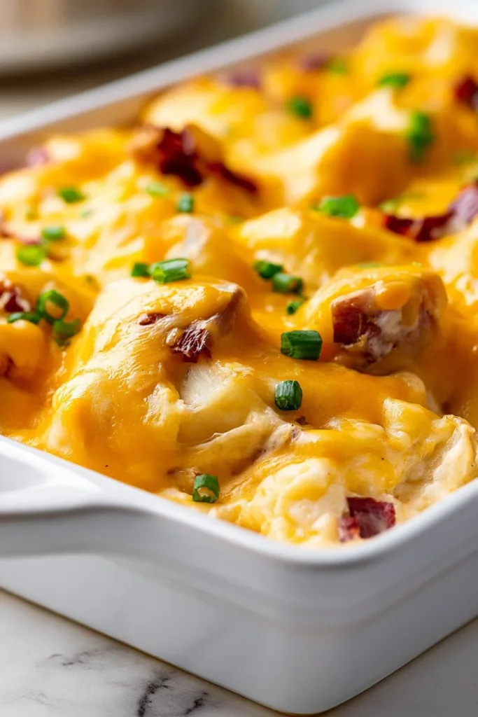 Delicious Kielbasa Casserole with pierogi, a comforting hearty meal.