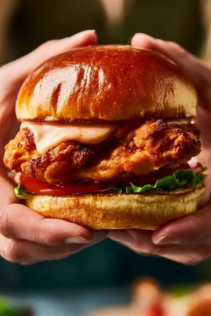 Delicious Peri Peri Chicken Burgers topped with fresh ingredients