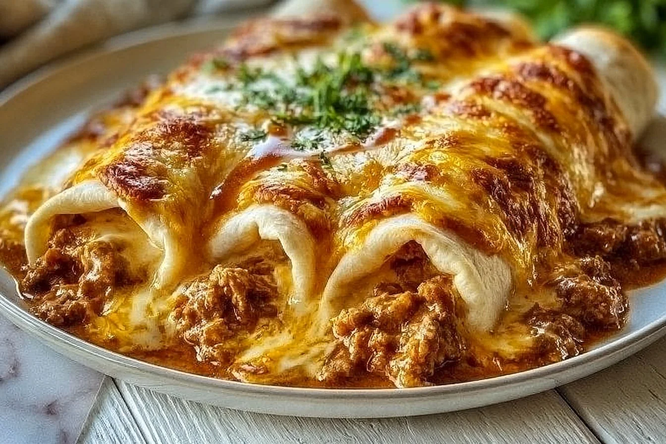 Savory Smothered Ground Beef Burritos with Creamy Chipotle Delight